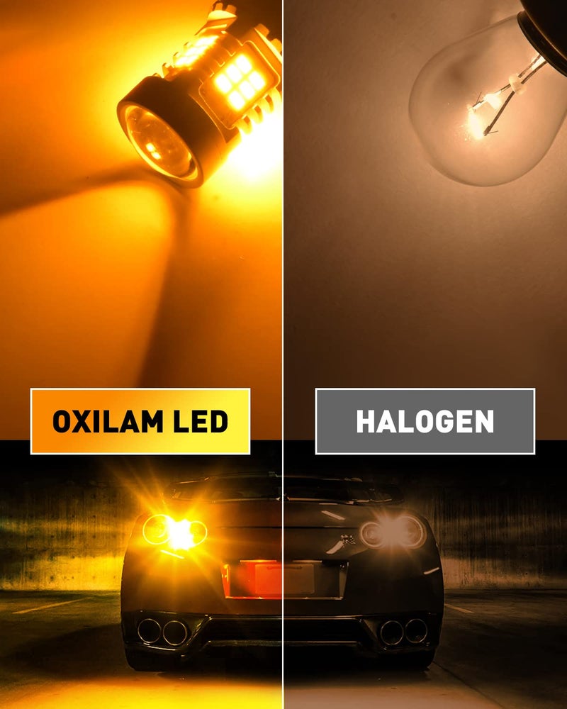 OXILAM 7507 PY21W BAU15S LED Bulbs Amber Yellow 2800LM for Turn Signal Lights with Build-in Load Resistor CANBUS Error Free 2641A 12496 7507AST Bulb Replacement (2PCS) - Image 3